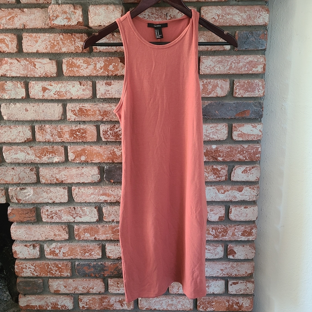 Fawn color cotton midi dress forever 21
